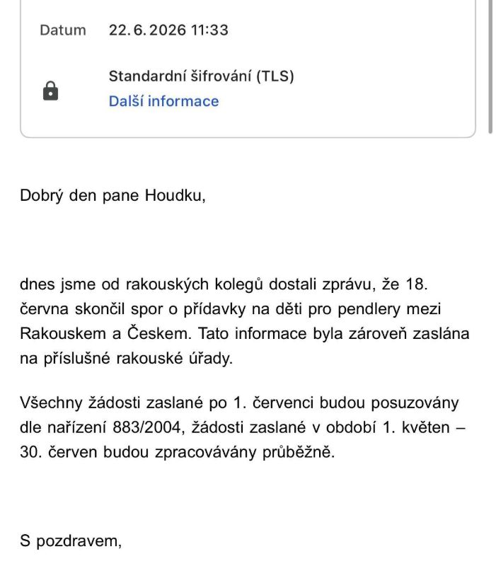 ‼️Dnes se k nám dostala první informace od úřadu SOLVIT k ukončení sporu mezi Rakouskem a Čr ohledně přídavků na děti‼️❤️❤️👶🏻🎉🎉