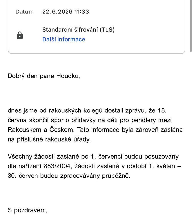‼️Dnes se k nám dostala první informace od úřadu SOLVIT k ukončení sporu mezi Rakouskem a Čr ohledně přídavků na děti‼️❤️❤️👶🏻🎉🎉