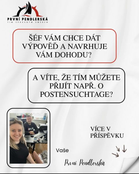 Šéf Vám chce dát výpověď a navrhuje Vám dohodu? Chcete mu vyjít vstříc?