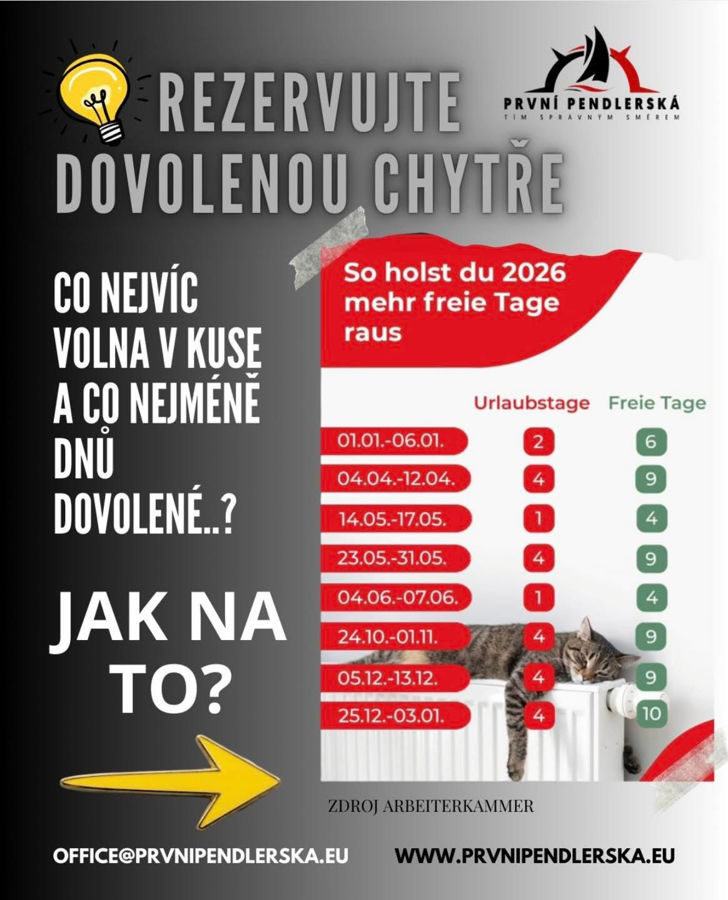 Co nejvíc volna, co nejméně dovolené? Jde to, mrkněte